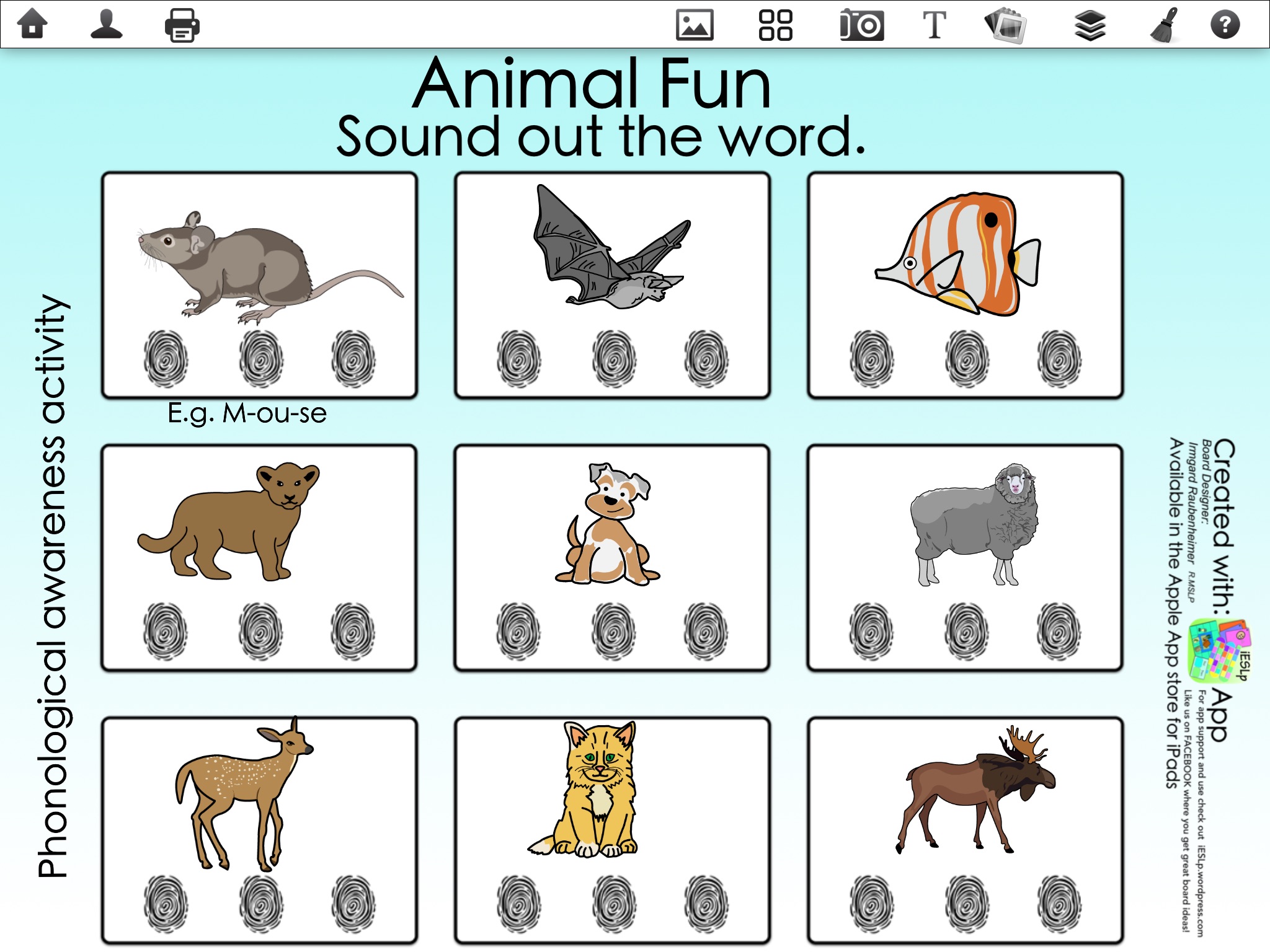 Animal Fun with Phonological Awerness | iESLp APP
